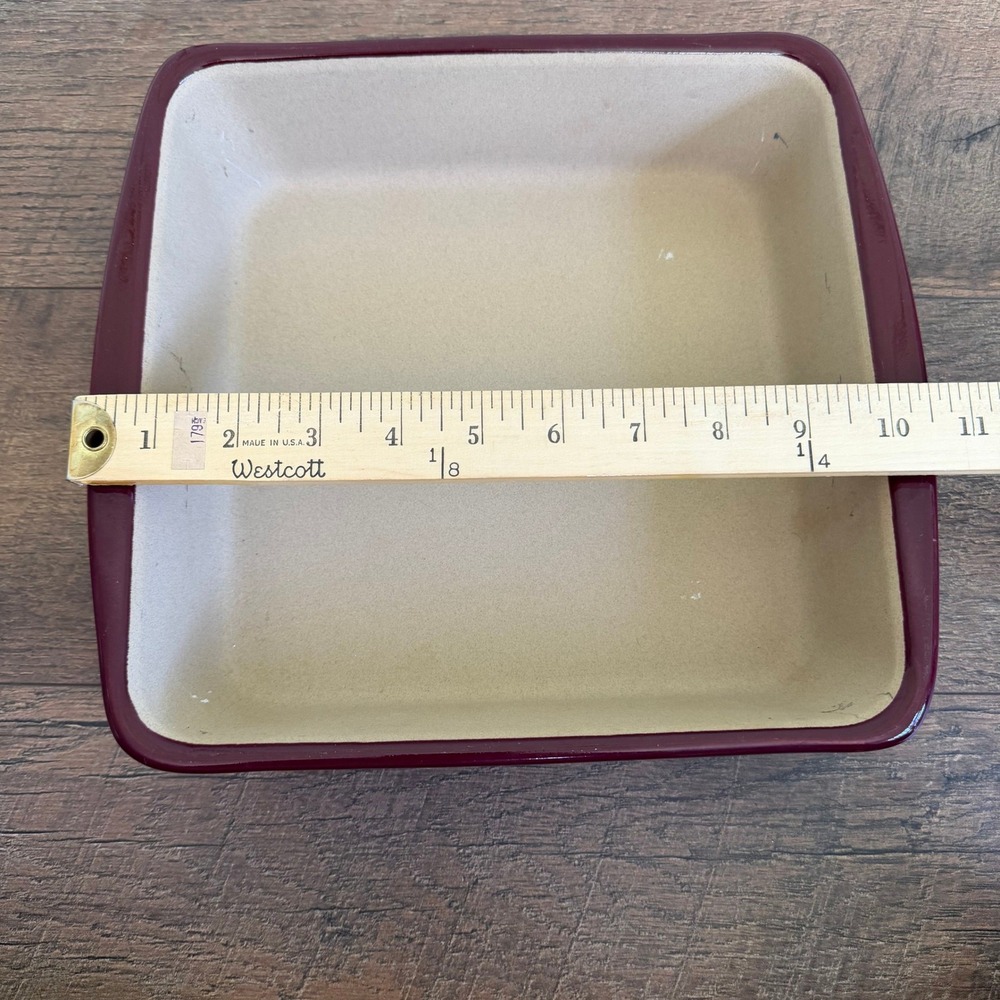 Pampered Chef Square Baker Unisex 9in Cranberry Red - Picture 3 of 14